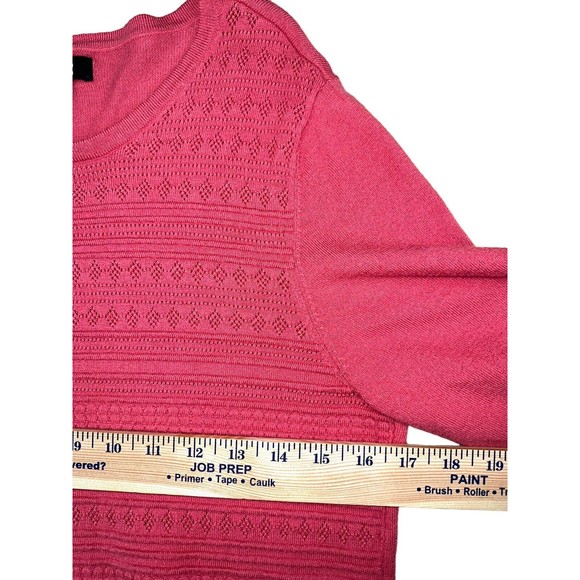 Buffalo David Bitton Sweater Sz Large Pink Boho Textured Knitted 3/4 Sleeves Top - Picture 5 of 7